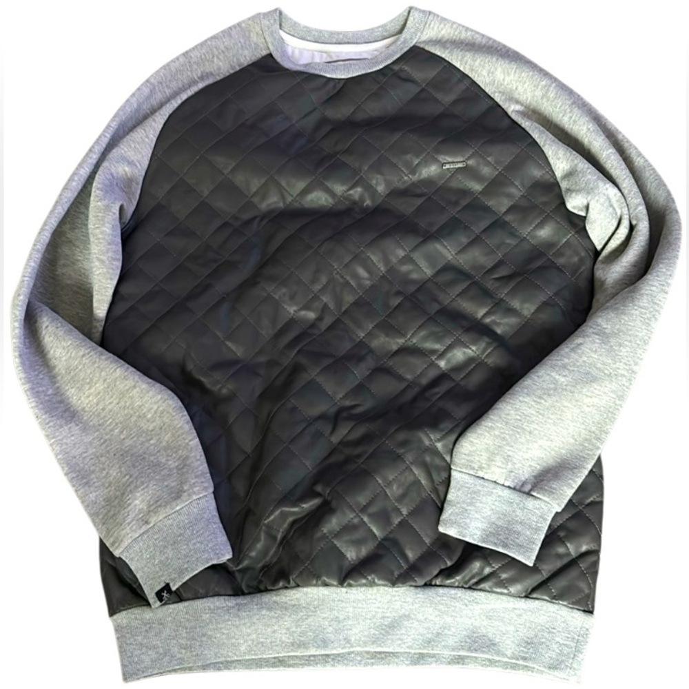 KITE Gray Quilted panel Men's Sweater Sz L